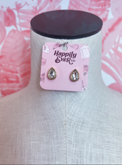 Teardrop Medium Stone Stud Earrings *Final Sale*