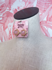 Color Square Rhinestone Acrylic Stud Earrings in Pink *Final Sale*