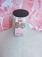 Vintage-inspired Ancient Greek Caesar Post Earrings in Worn Silver *Final Sale*