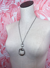 Horsebit Design Metal Pendant Necklace in Silver *Final Sale*