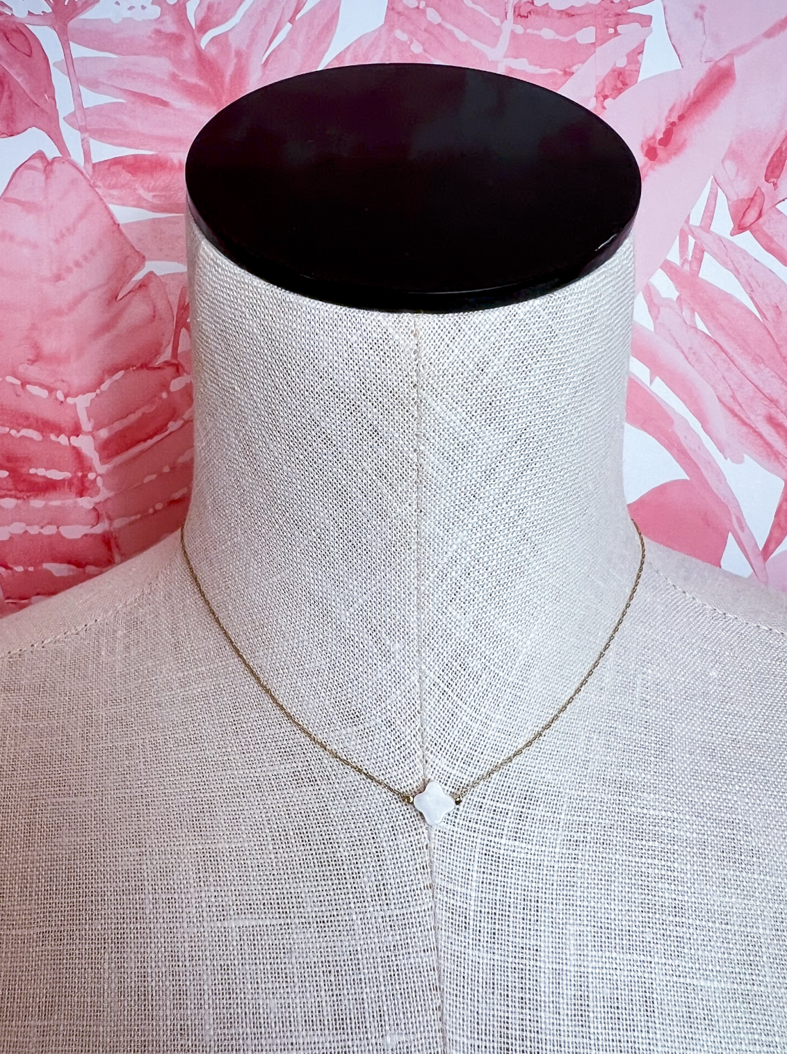 Pearl Accent Quatrefoil Statement Necklace in Gold*Final Sale*