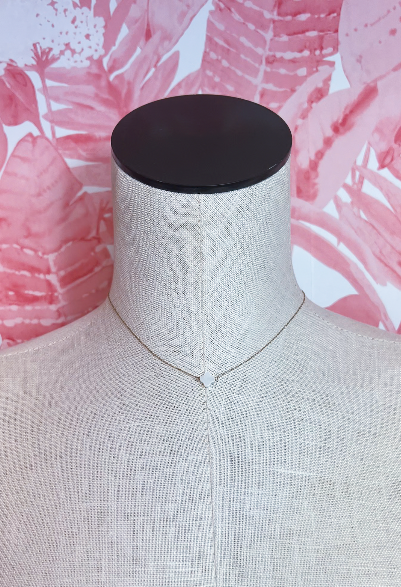 Pearl Accent Quatrefoil Statement Necklace in Gold*Final Sale*