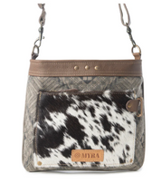 Myra |  Aztec Hide Western Crossbody Bag for Women in Olive with Hairon Detail *FINAL SALE*
