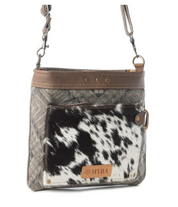 Myra |  Aztec Hide Western Crossbody Bag for Women in Olive with Hairon Detail *FINAL SALE*