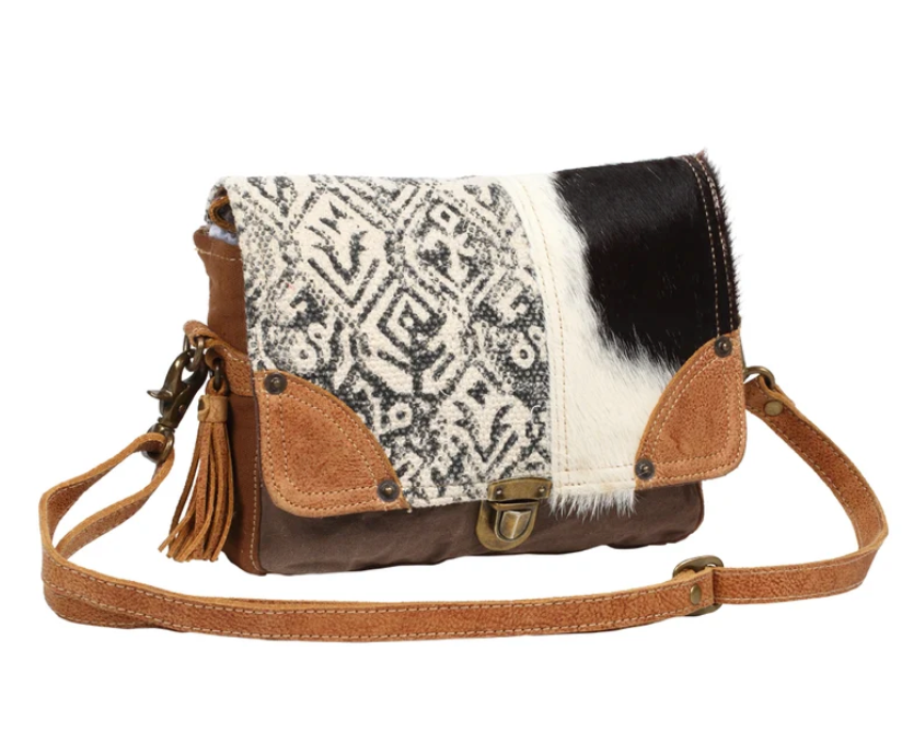 Myra | Rug & Hairon Flap Messenger Bag *FINAL SALE*