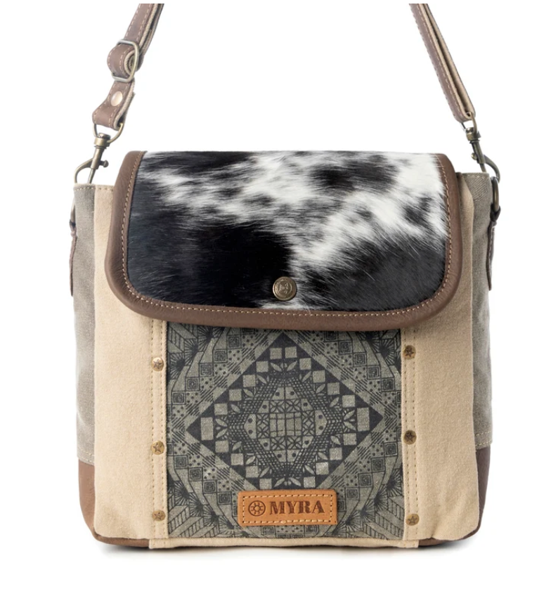 Myra | Sandstone Pony Shoulder Bag  in Khaki *FINAL SALE*