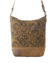 Myra | Wild Paisley Upcycled Canvas Concealed Carry Bag in Olive *FINAL SALE*