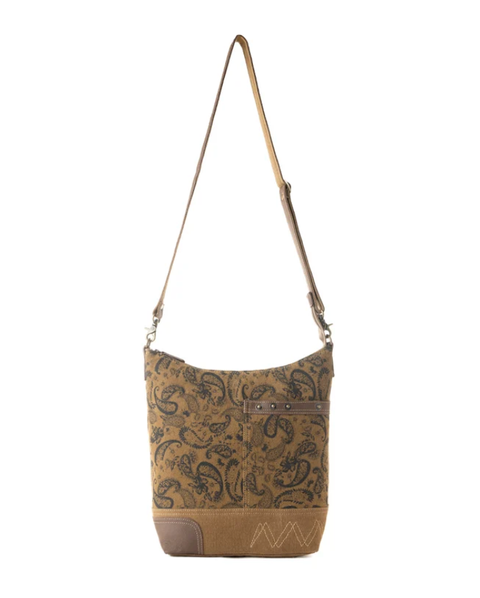Myra | Wild Paisley Upcycled Canvas Concealed Carry Bag in Olive *FINAL SALE*