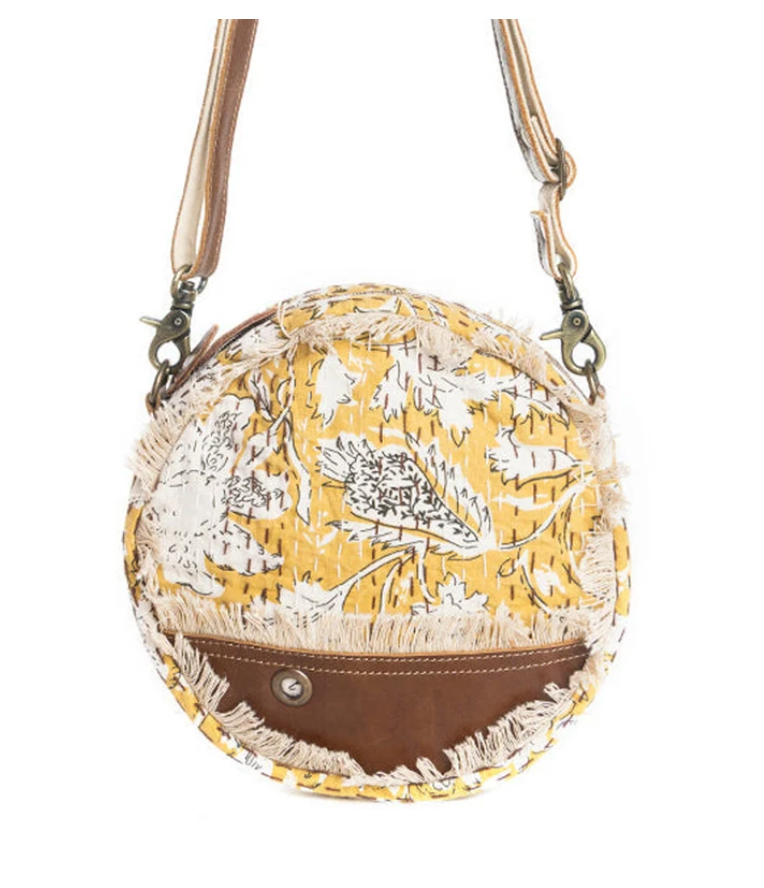 Myra | Golden Prairie Leaf Round Bag *FINAL SALE*