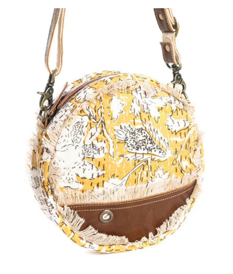 Myra | Golden Prairie Leaf Round Bag *FINAL SALE*