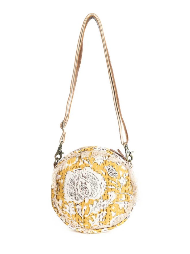 Myra | Golden Prairie Leaf Round Bag *FINAL SALE*