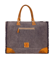 Myra | Dakota Trail Hairon Leather Weekender Bag in Charcoal *FINAL SALE*