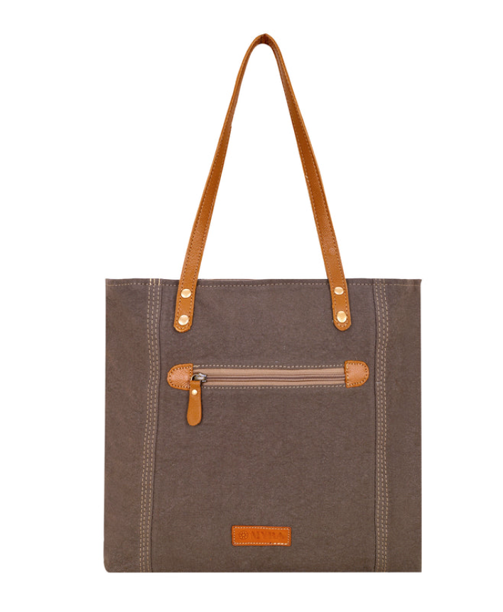 Myra | Abstract Key Tote Bag in Charcoal & Lace *FINAL SALE*