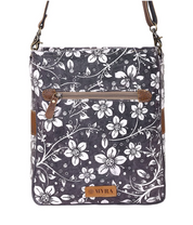 Myra | Blossom Print Shoulder Bag in Grey *FINAL SALE*