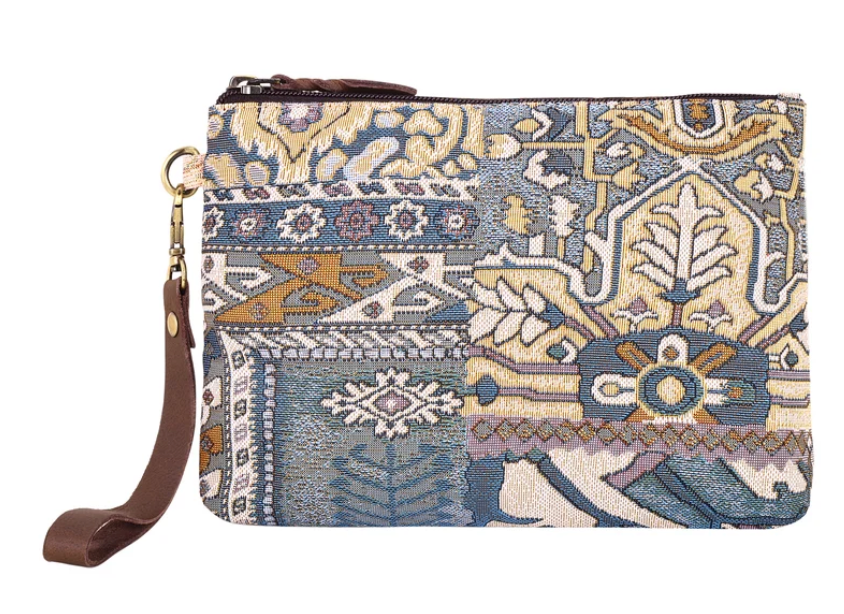 Myra | Cinderbluff Wristlet in Blue Tapestry *FINAL SALE*