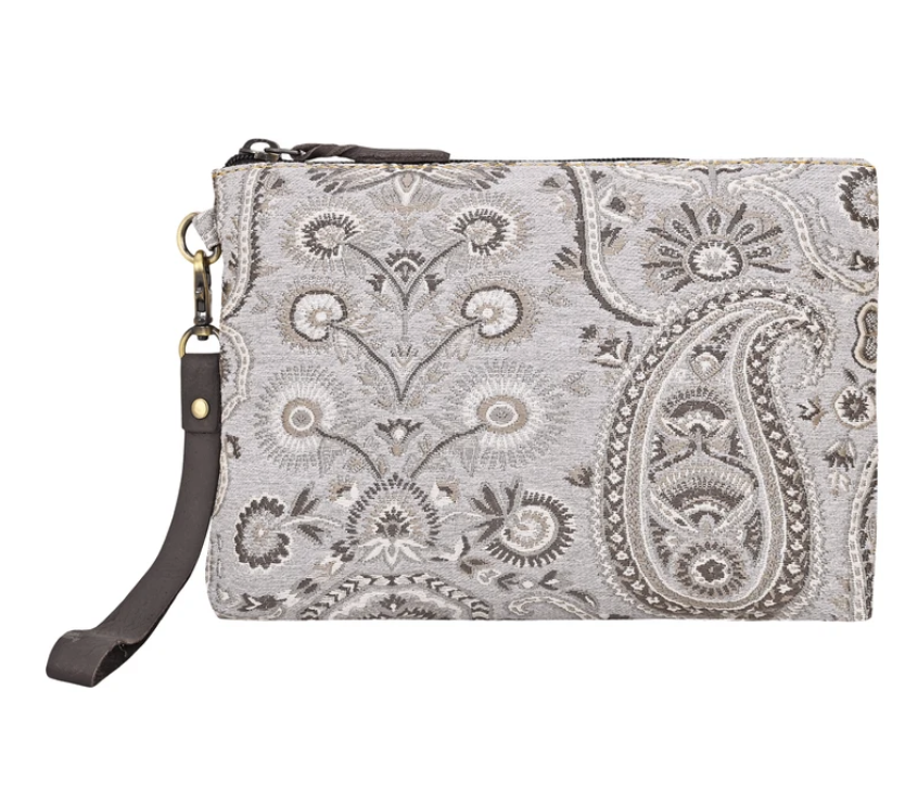 Myra | Cinderbluff Wristlet in Ivory Paisley *FINAL SALE*