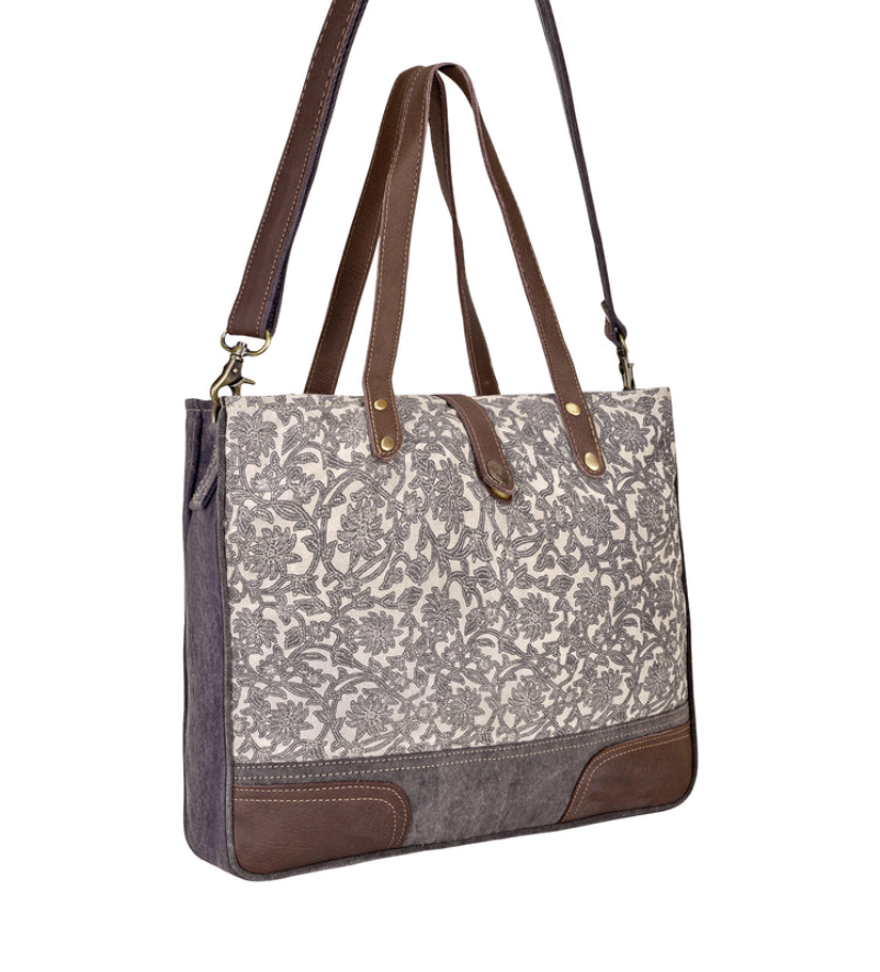 Myra | Willow Mesa Messenger in Grey Floral *FINAL SALE*