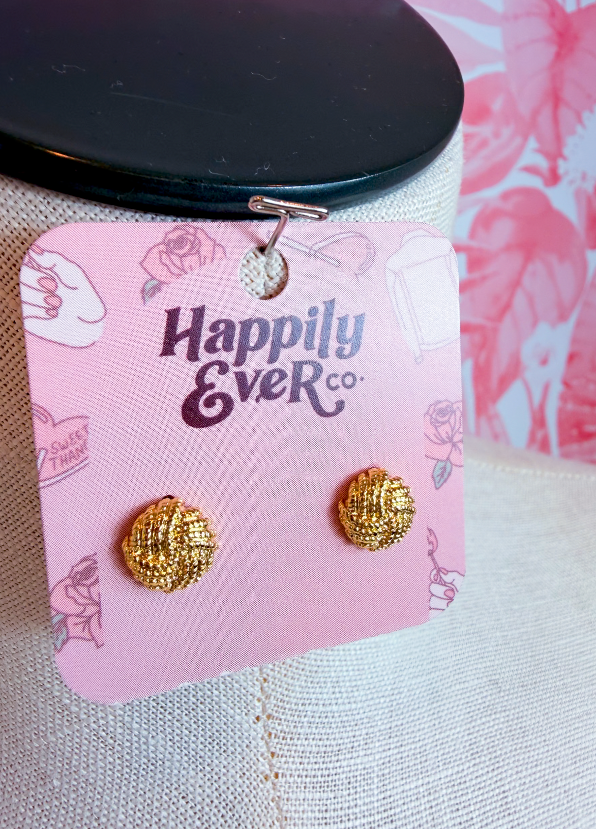 Textured Knot Stud Earrings in Gold *Final Sale*