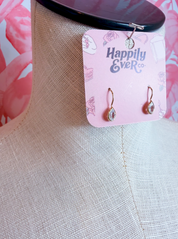 Teardrop Cz Bezel Drop Earrings in Gold *Final Sale*
