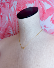 Oval Cz Solitaire Pendant Necklace in Gold *Final Sale*