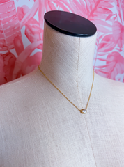 Oval Cz Solitaire Pendant Necklace in Gold *Final Sale*
