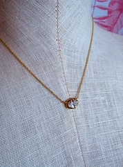 Oval Cz Solitaire Pendant Necklace in Gold *Final Sale*