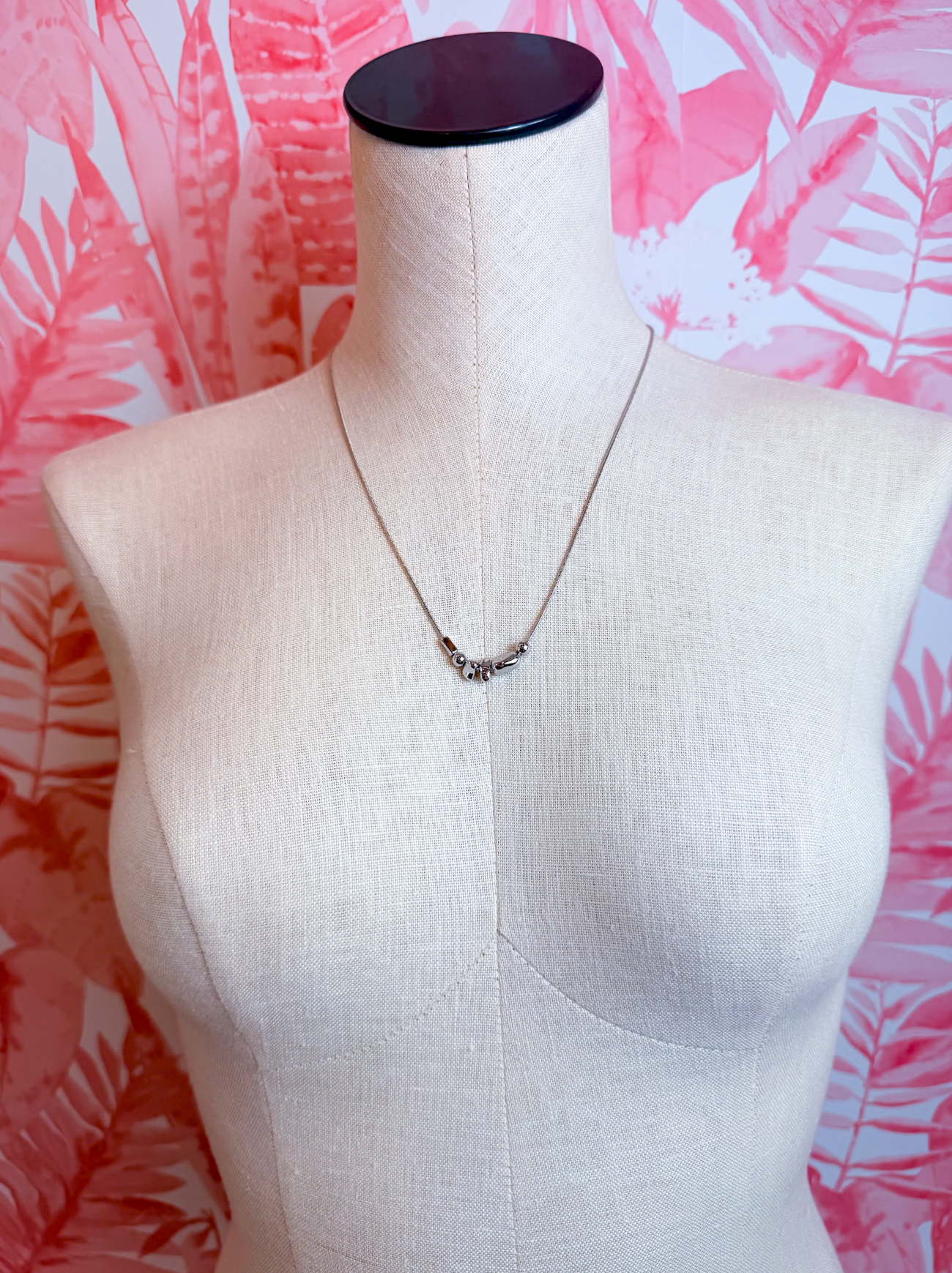 Adjustable Snake Chain Nugget Bead Cluster Necklace in Silver *Final Sale*