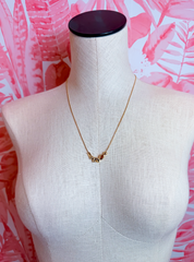 Adjustable Snake Chain Nugget Bead Cluster Necklace in Gold *Final Sale*