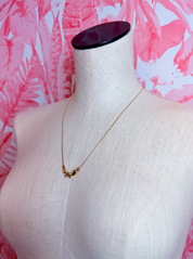 Adjustable Snake Chain Nugget Bead Cluster Necklace in Gold *Final Sale*