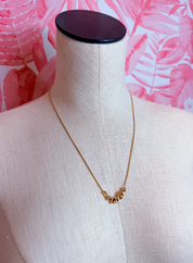 Adjustable Snake Chain Nugget Bead Cluster Necklace in Gold *Final Sale*