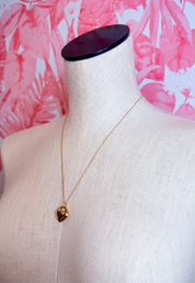Mini Rounded Square Pendant Necklace in Gold *Final Sale*