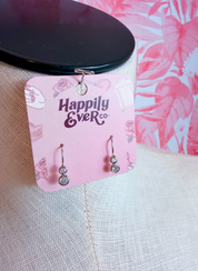 Petite Double Round Cz Bezel Drop Earrings in Silver *Final Sale*