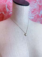 Mother Of Pearl Clover Pendant Necklace in Silver *Final Sale*