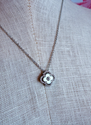 Mother Of Pearl Clover Pendant Necklace in Silver *Final Sale*