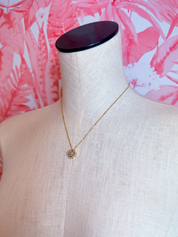 Mother Of Pearl Clover Pendant Necklace in Gold *Final Sale*
