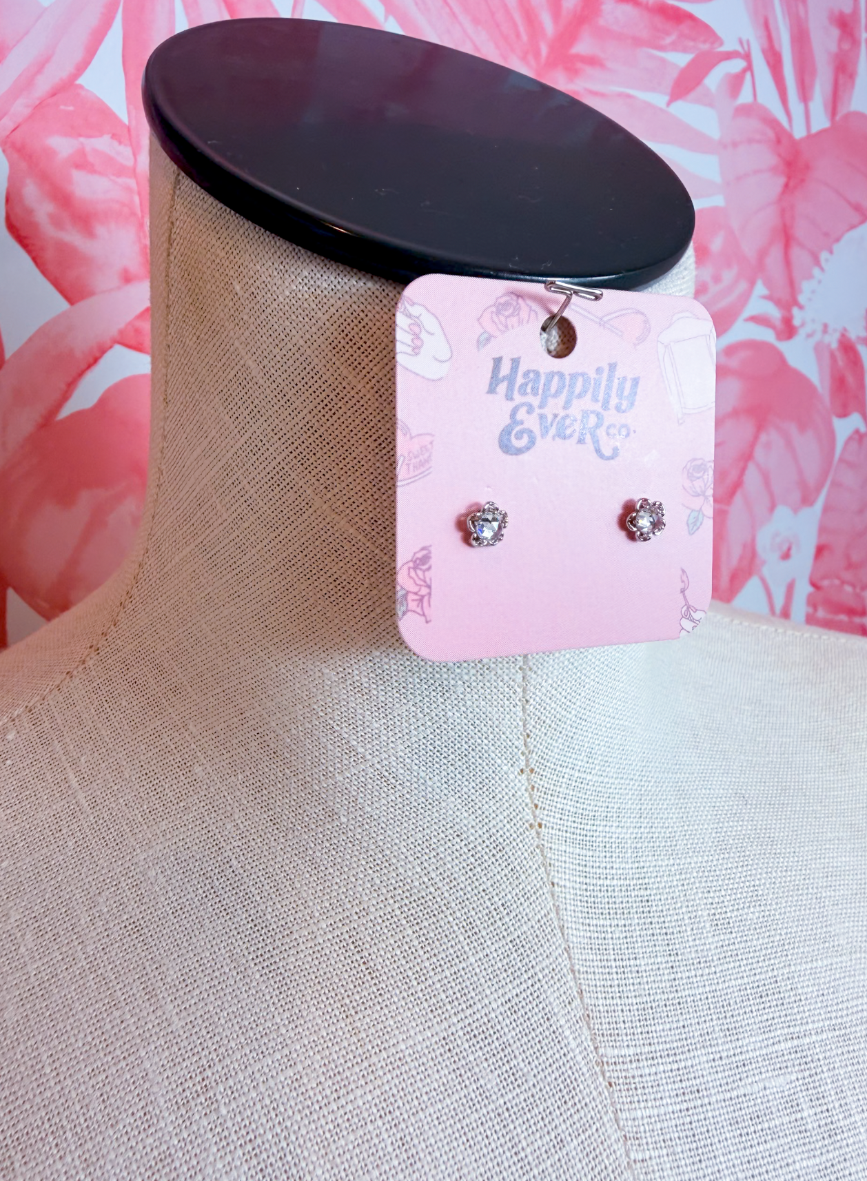 Intricate Cz Flower Stud Earrings in Gold *Final Sale*