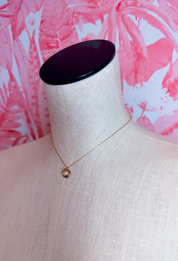 Freshwater Pearl Organic Ring Pendant Necklace in Gold *Final Sale*