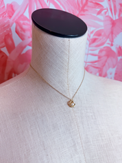 Freshwater Pearl Organic Ring Pendant Necklace in Gold *Final Sale*