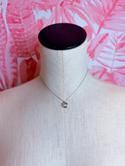 Freshwater Pearl Organic Ring Pendant Necklace in Silver *Final Sale*