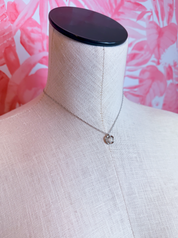 Freshwater Pearl Organic Ring Pendant Necklace in Silver *Final Sale*