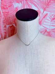 Mixed Cut Cz Cluster Bar Pendant Necklace in Silver *Final Sale*