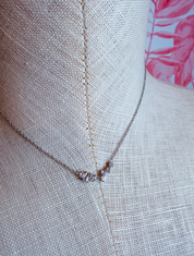Mixed Cut Cz Cluster Bar Pendant Necklace in Silver *Final Sale*