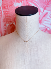 Mixed Cut Cz Cluster Bar Pendant Necklace in Gold *Final Sale*