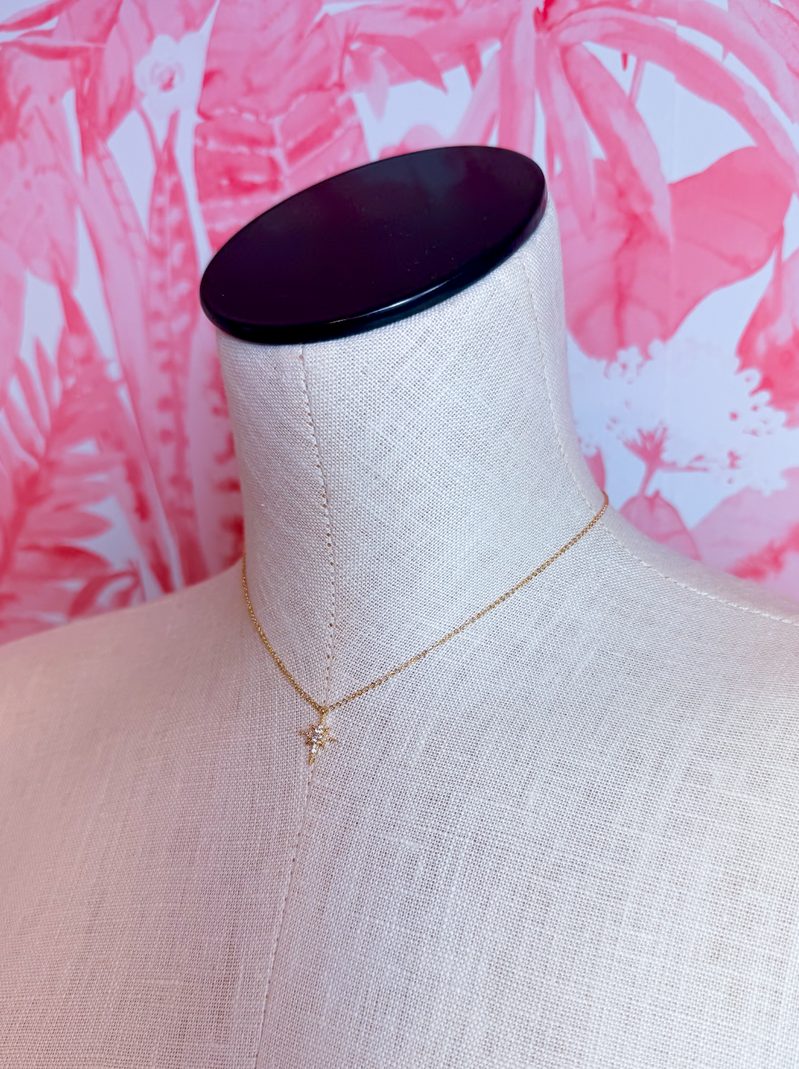 Pave Cz North Star Pendant Necklace in Silver *Final Sale*