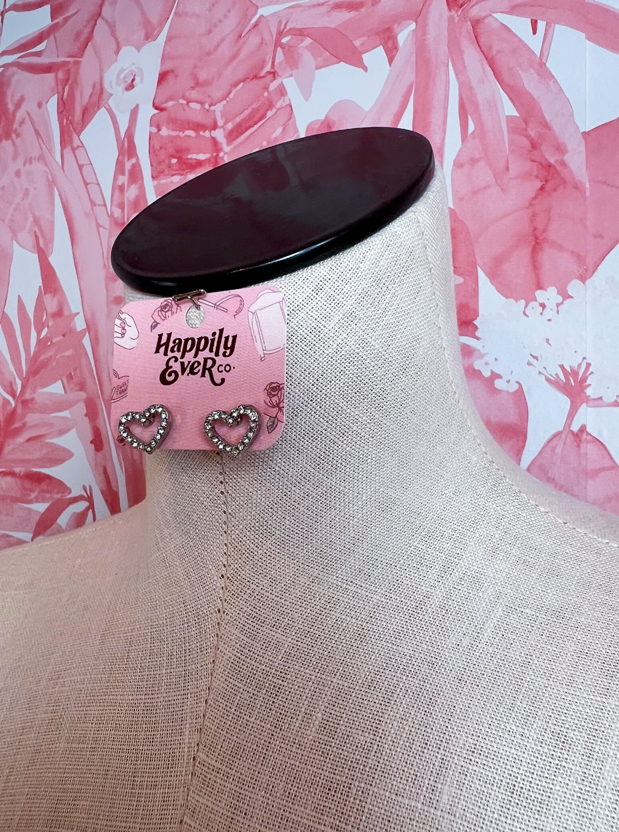 Sparkle Heart Studs in Silver *Final Sale*