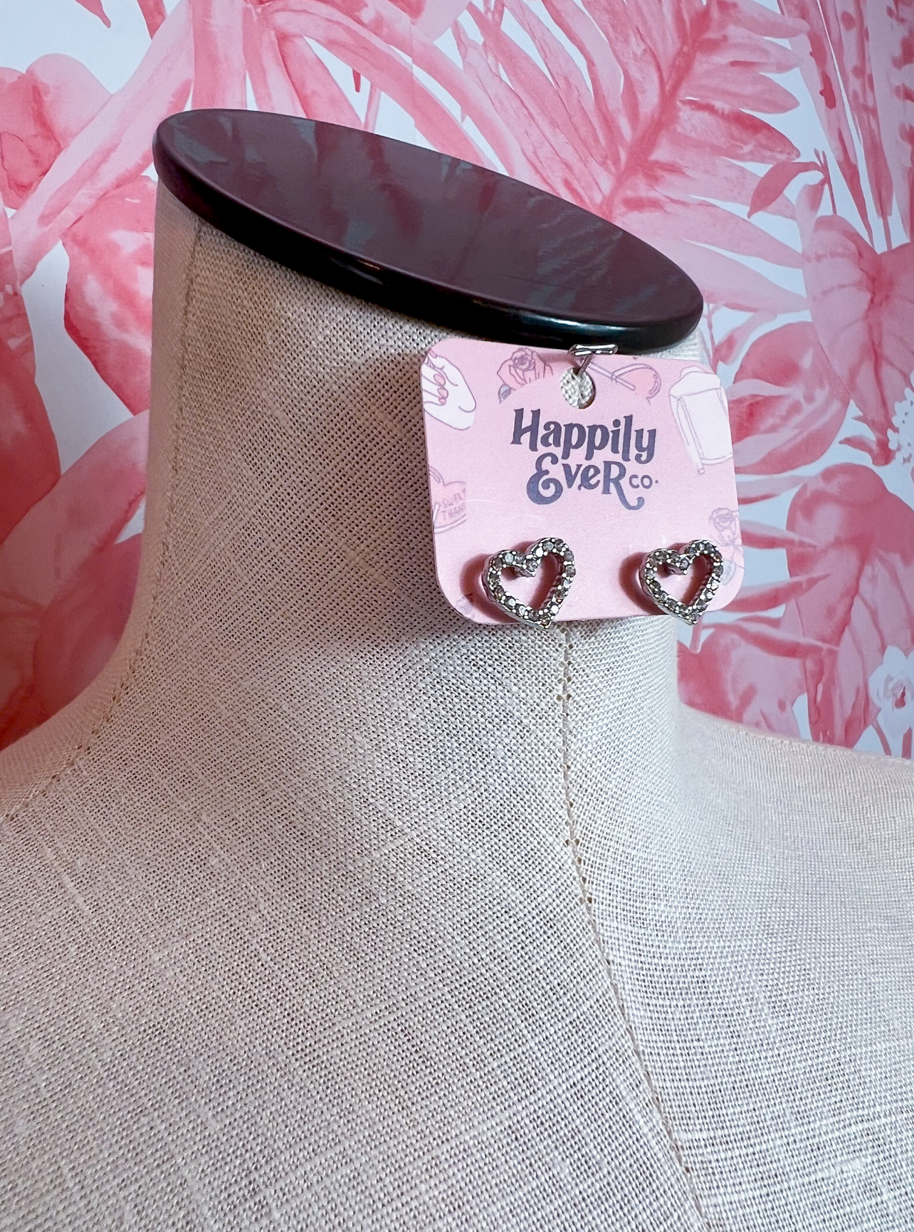 Sparkle Heart Studs in Silver *Final Sale*