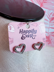 Sparkle Heart Studs in Silver *Final Sale*