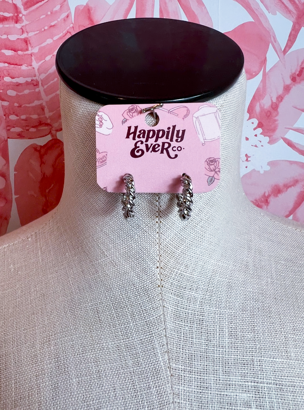 Twist & Shout Hoops in Silver  *Final Sale*