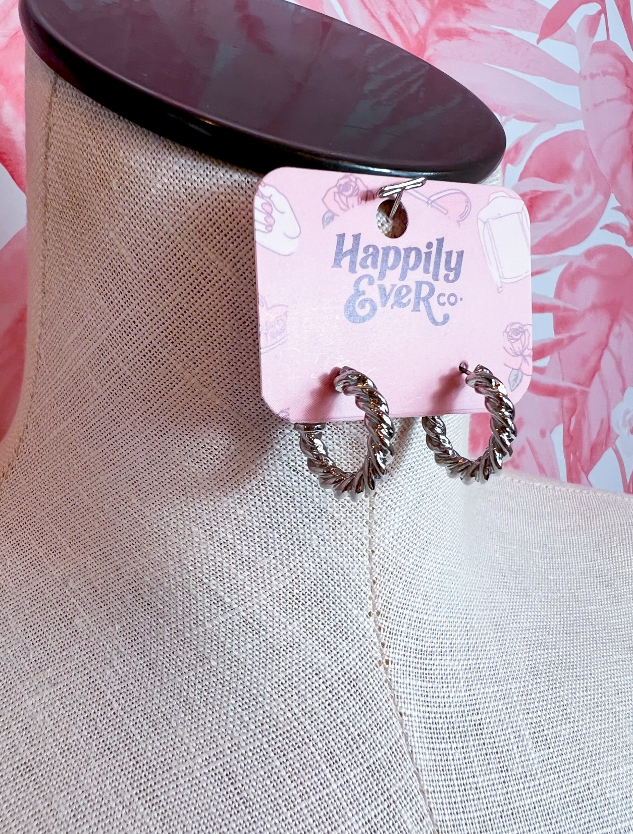 Twist & Shout Hoops in Silver  *Final Sale*