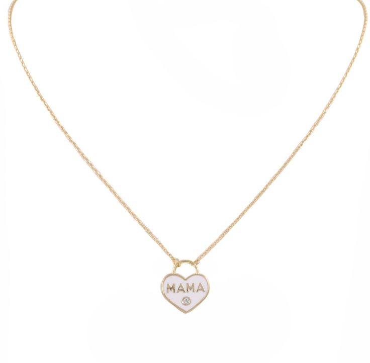MAMA Heart & Rhinestone Necklace *FINAL SALE*